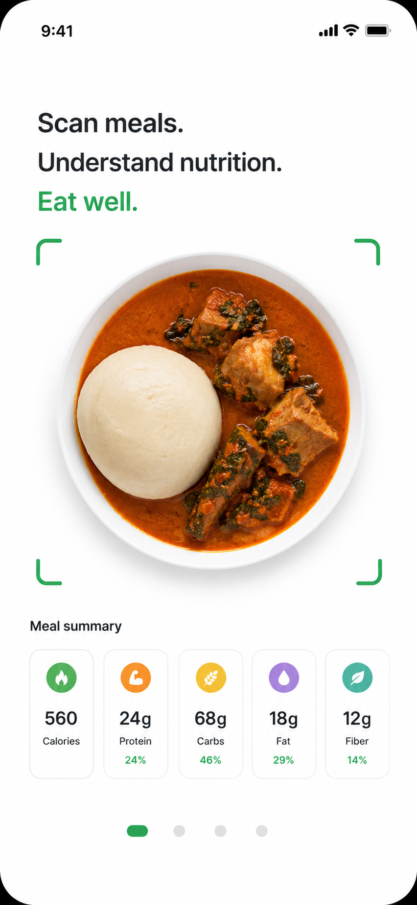 Scan meals, understand nutrition