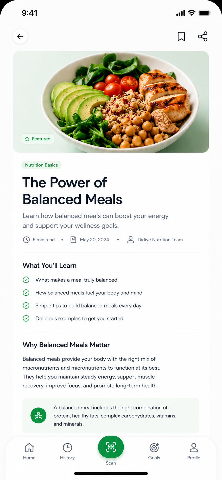 Nutrition article — power of balanced meals